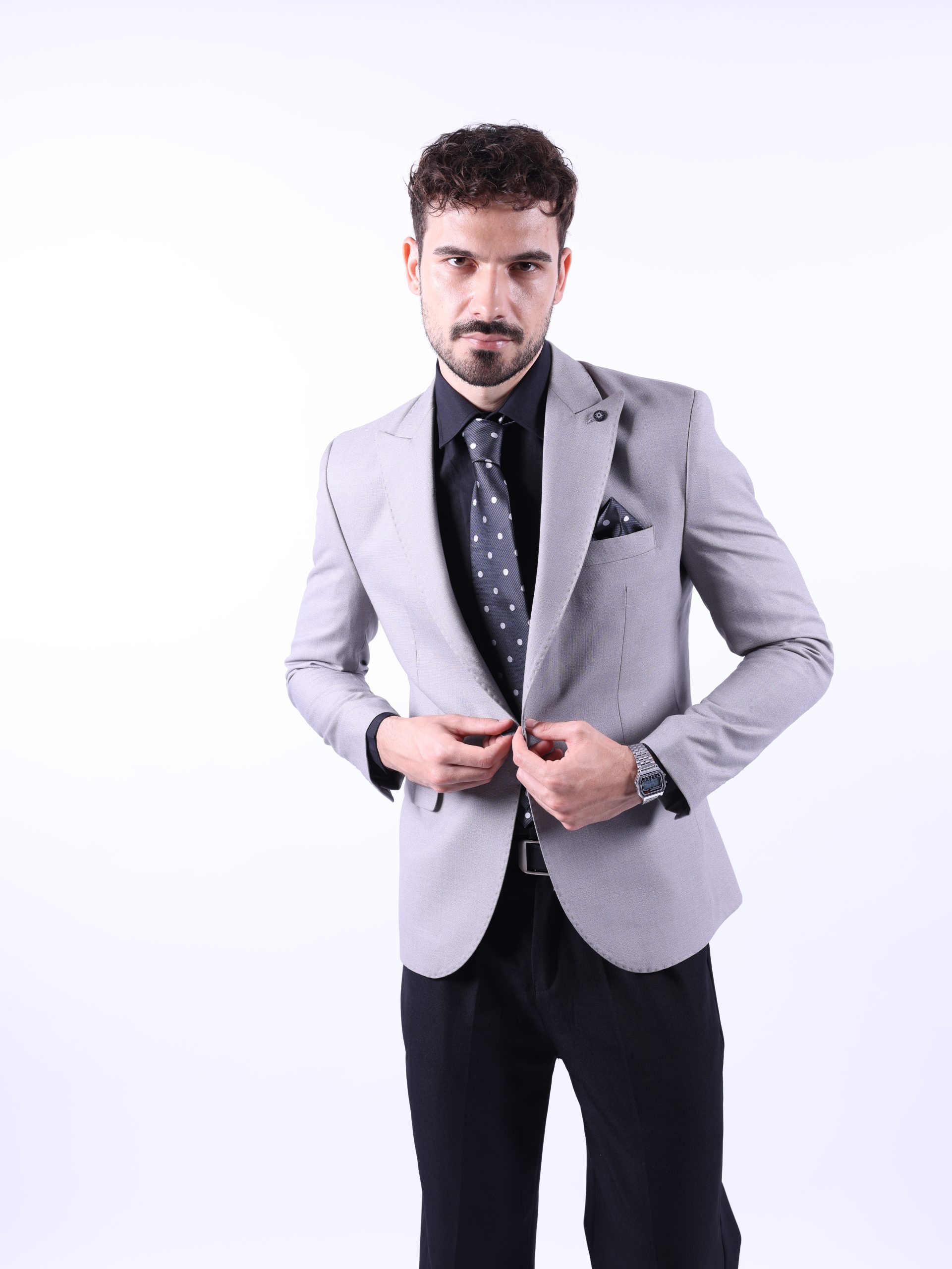 Light Grey Patterned Blazer