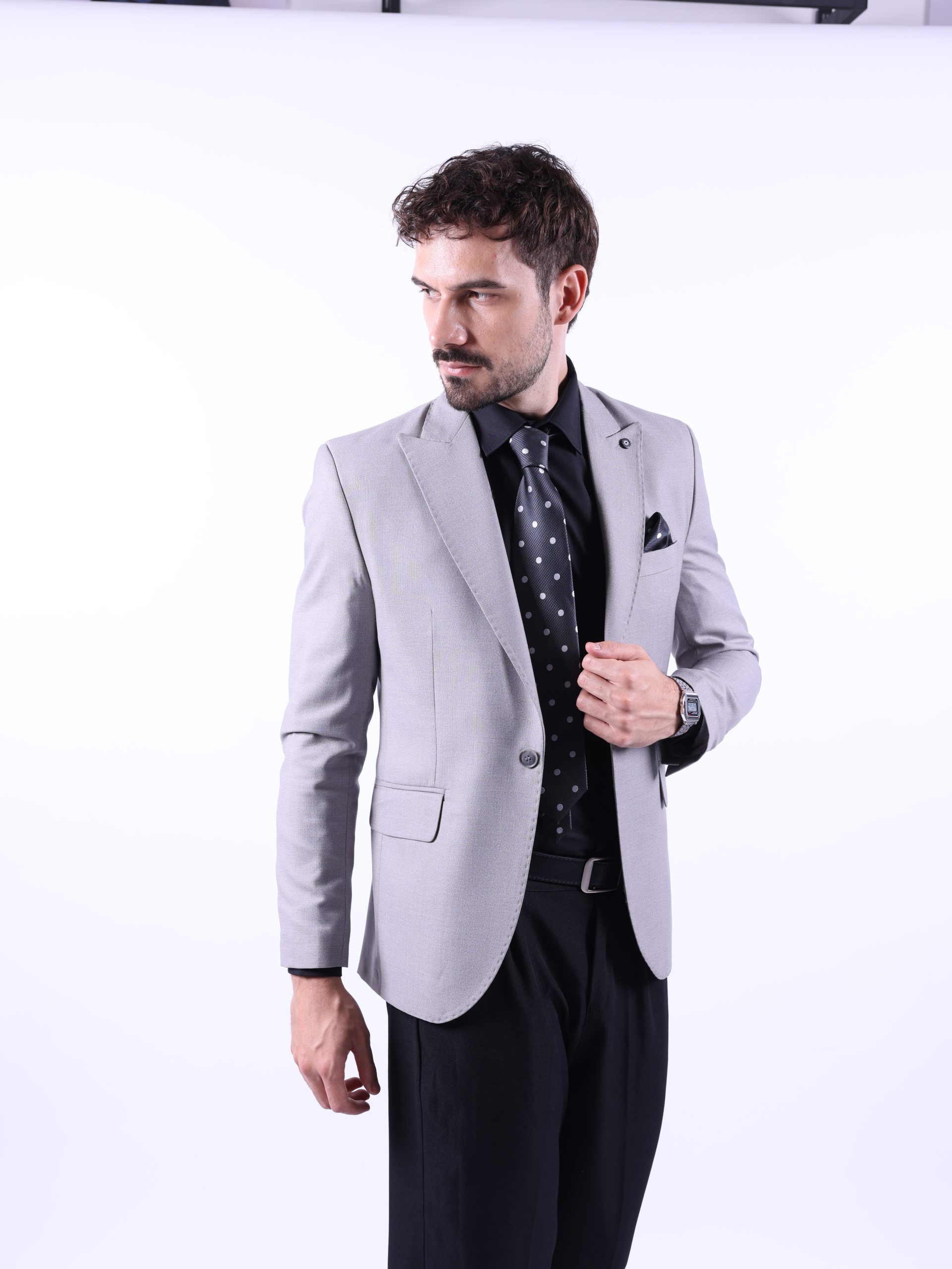 Light Grey Patterned Blazer - Image 6