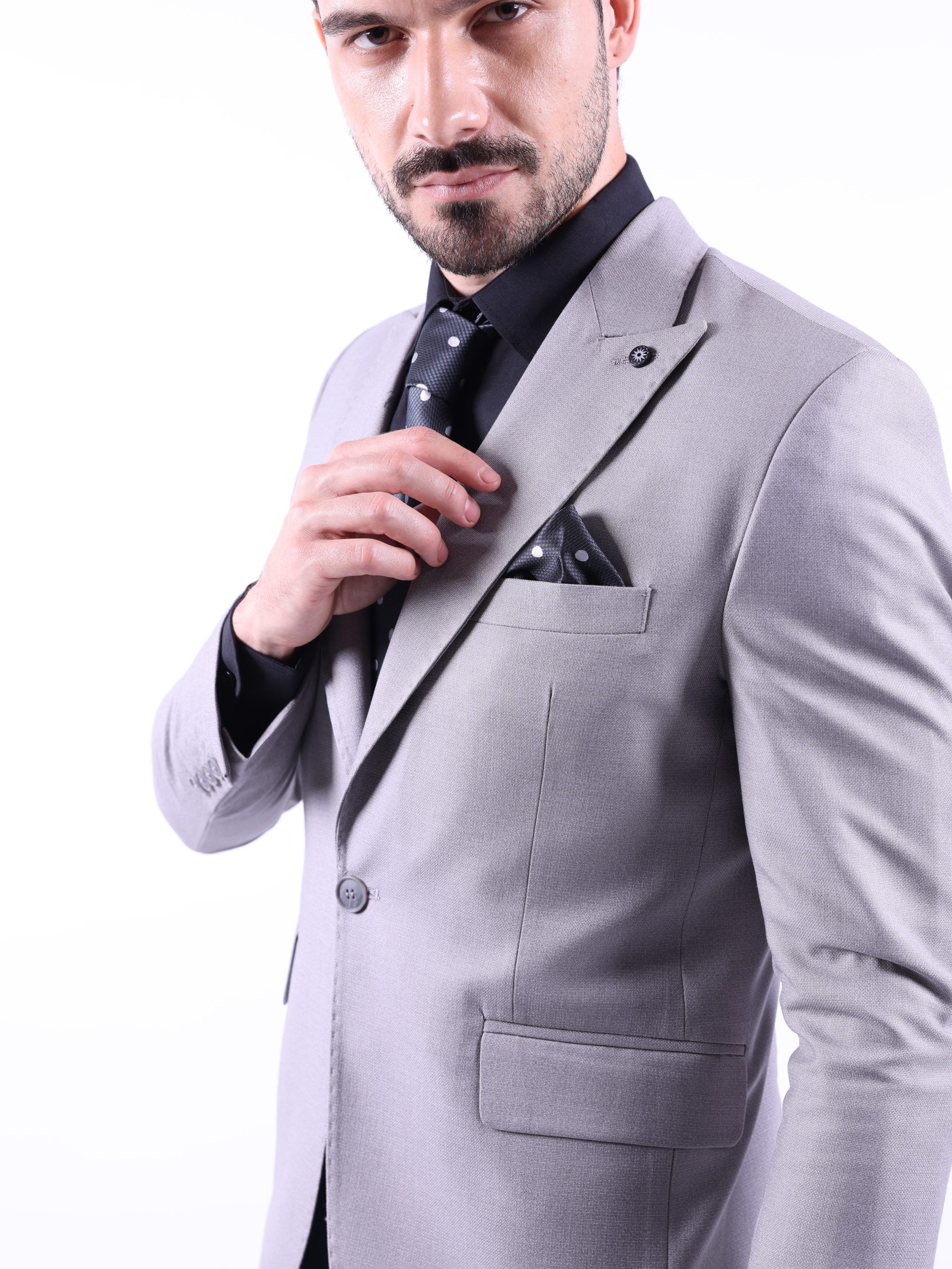 Light Grey Patterned Blazer - Image 9