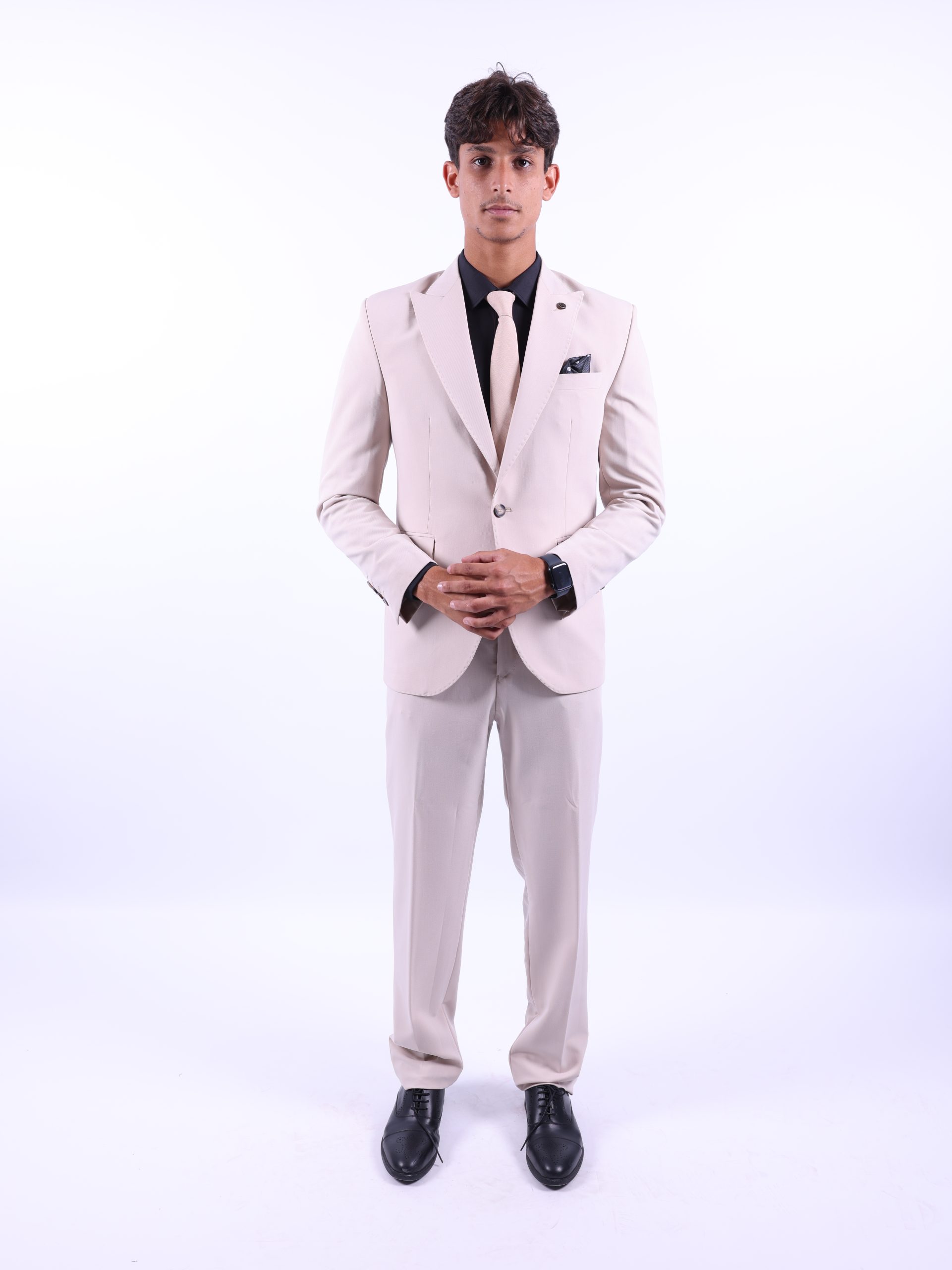 Beige lycra formal suit